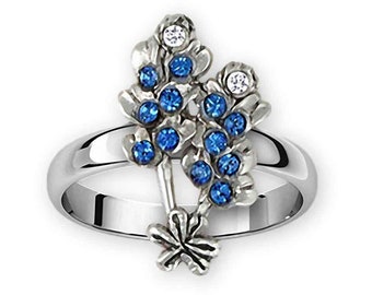 Bluebonnet Jewelry Sterling Silver Handmade Bluebonnet Flower Ring  BBD2X-R