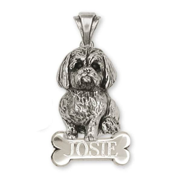 Lhasa Apso Jewelry Personalized Silver Lhasa Apso Pendant Jewelry  LSZ5-NP