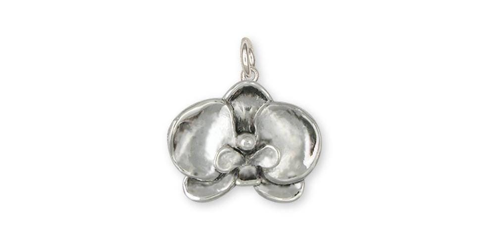 Orchid Jewelry Sterling Silver Orchid Charm Handmade Flower Jewelry OR1-C
