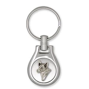 Australische Rinder Hund Schlüsselring Schmuck Sterling Silber Handarbeit Hunde Schlüsselring ACD2-KE