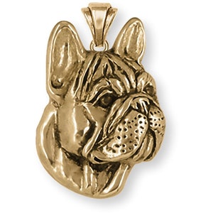 French Bulldog Jewelry 14k Yellow Gold Vermeil Handmade Frenchie Pendant  FCH1-PVM