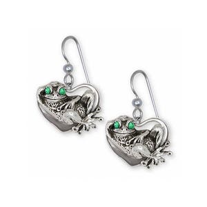 Frog Jewelry Frog Earrings Jewelry Sterling Silver Handmade Frog Earrings FG12-XE
