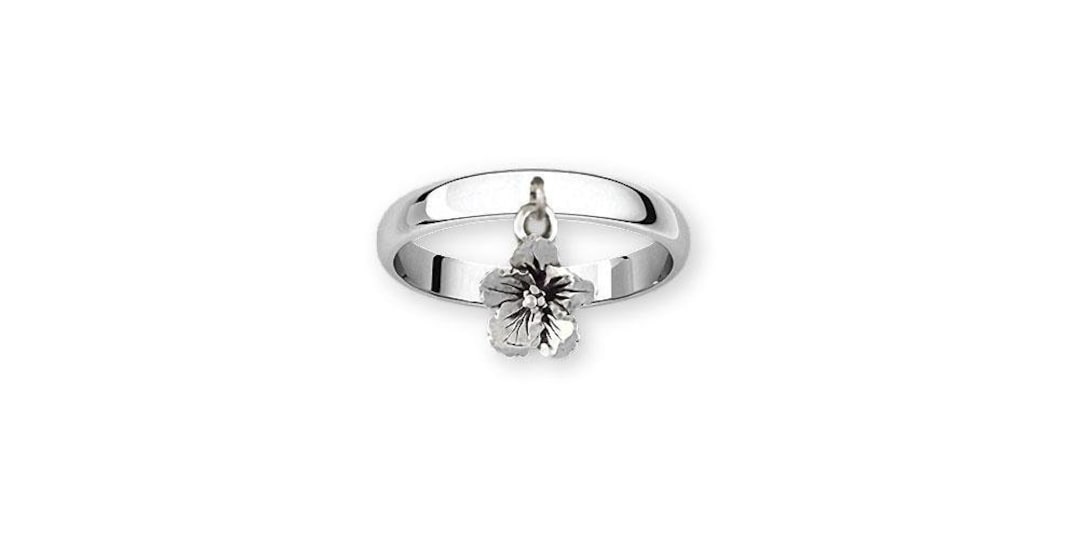 Hibiscus Ring Jewelry Sterling Silver Handmade Hibiscus