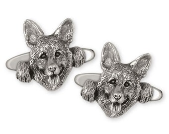 Vintage Sterling Silver Reverse Intaglio German Shepard Tie  display picture 3