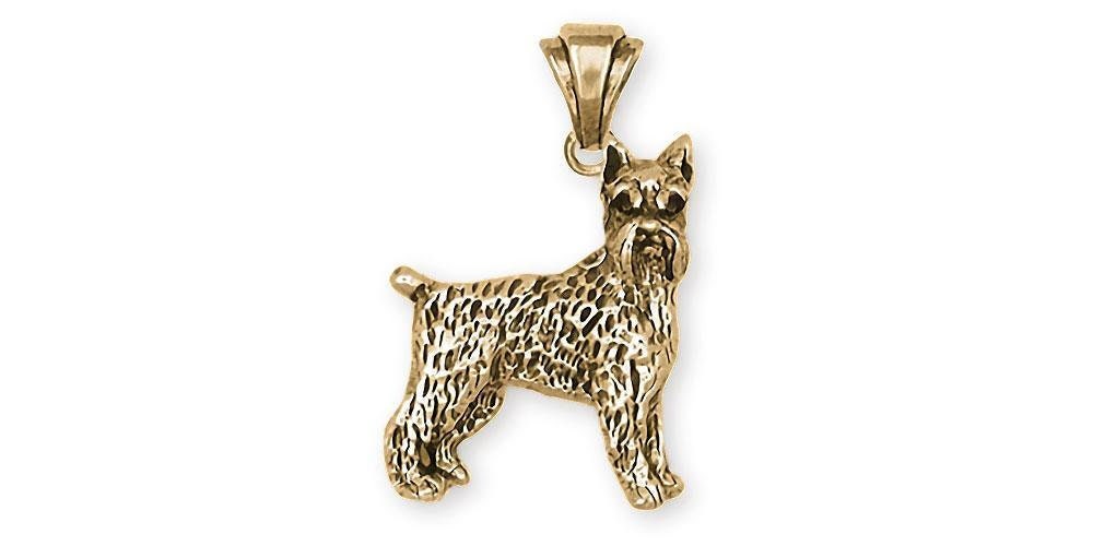 Schnauzer Pendant Jewelry 14k Gold Handmade Schnauzer Pendant SN8-PG