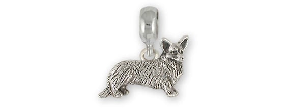 Corgi Jewelry Sterling Silver Handmade Corgi Charm Slide This