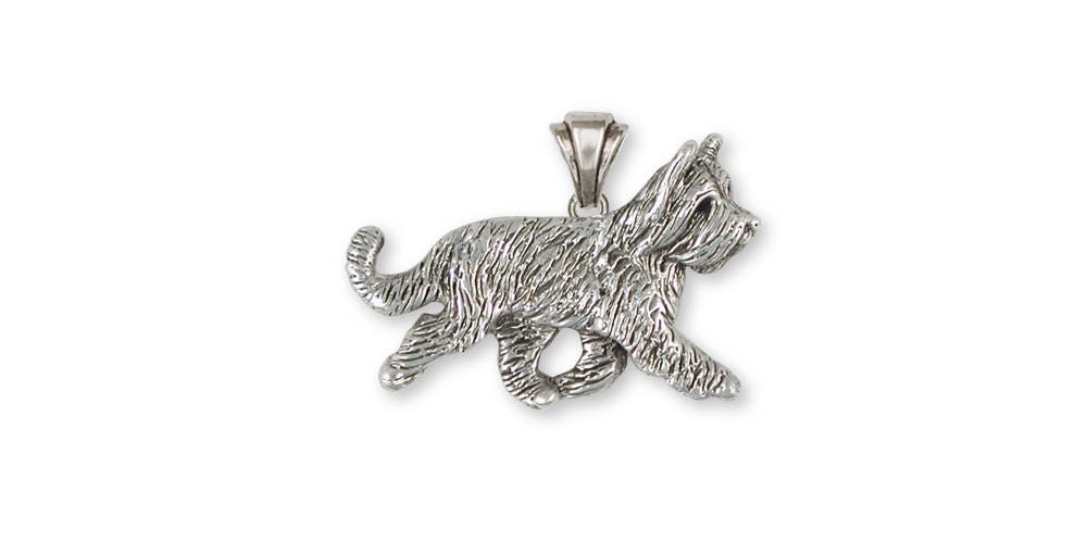 Briard Jewelry Briard Pendant Jewelry Sterling Silver Handmade Dog Pendant BRD2-P