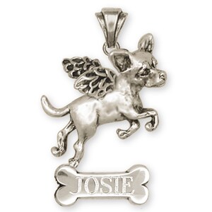 Chihuahua Jewelry Chihuahua Angel Charm Handmade Sterling Silver Chihuahua Angel Jewelry CHW4-ANP
