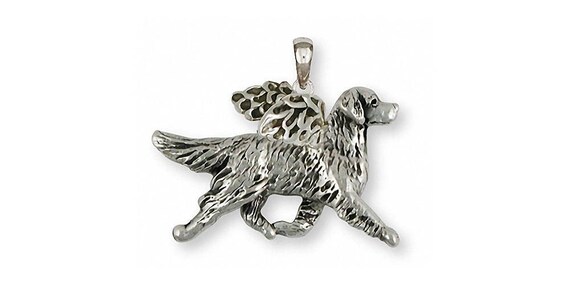 Golden Retriever Angel Pendant Jewelry Sterling Silver Handmade