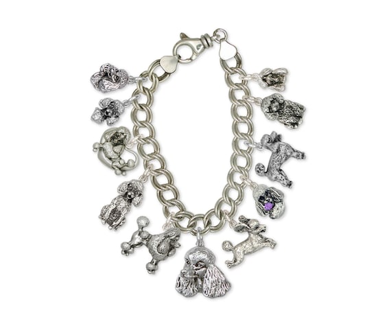 Poodle Jewelry Poodle Charm Bracelet Handmade Sterling Silver Poodle Jewelry PD CBR