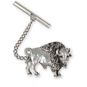 Bison Jewelry Buffalo Tie Tack Jewelry Sterling Silver Handmade Bison Tie Tack BUF6-TT