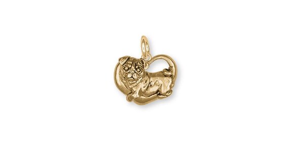 Pug Jewelry 14k Gold Handmade Dog Charm PG2-CG 