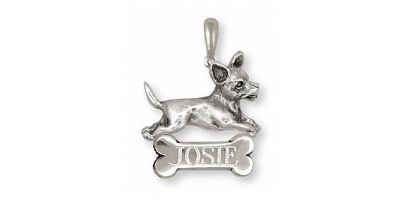 Chihuahua Pendant Jewelry Sterling Silver Handmade Dog Pendant CU2