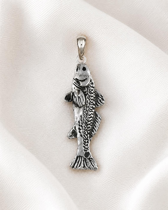 Redfish Pendant Sterling Silver Fishing Jewelry, Red Drum Necklace
