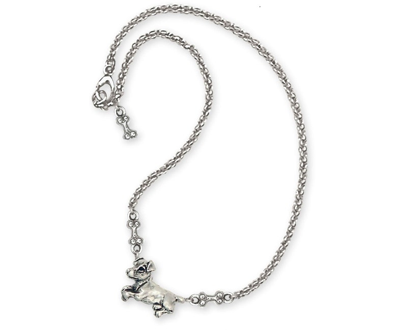 Jack Russell Jewelry Sterling Silver Handmade Jack Russell Terrier Ankle Bracelet J11B-A