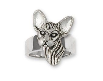 Sphynx Cat Jewelry Sphynx Cat Ring Jewelry Sterling Silver Handmade Cat Ring SX3-R