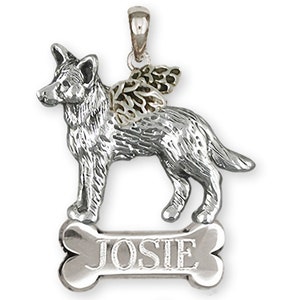 Australian Cattle Dog Engel Schmuck Sterling Silber Handgemachter Cattle Dog Anhänger ACD8-ANP