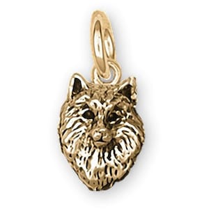 Samoyed Jewelry 14k Yellow Gold Handmade Samoyed Charm  SM2-CG