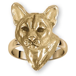 Cougar Jewelry 14k Yellow Gold Handmade Mountain Lion Ring COU3H-RG