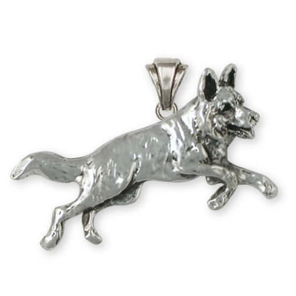 German Shepherd Pendant Jewelry Sterling Silver Handmade Dog Pendant GS9-P