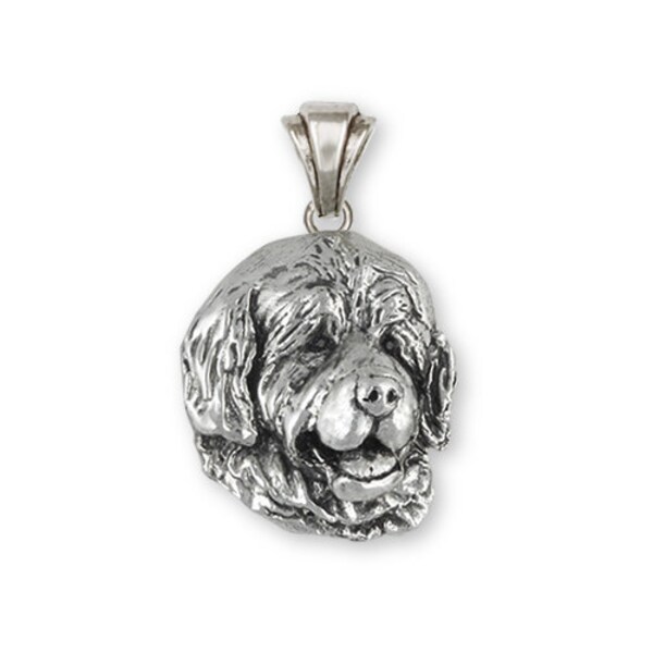 Terre-Neuve Pendentif Bijoux Argent Sterling Pendentif Chien Fait à la Main NU3-P