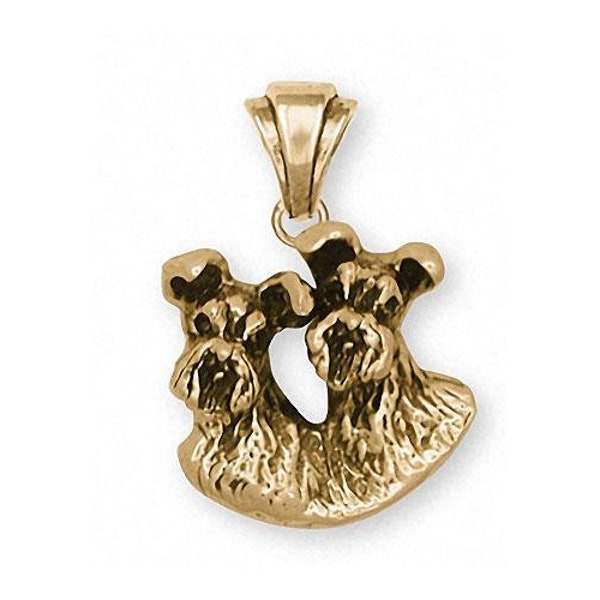 Schnauzer Jewelry Schnauzer Pendant Jewelry 14k Gold Handmade Schnauzer Pendant SNDH-PG