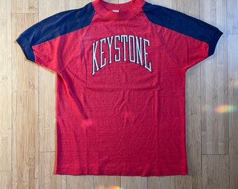 70’s 80’s Keystone Colorado tshirt 1970s Chanpion Blue Bar 50/50