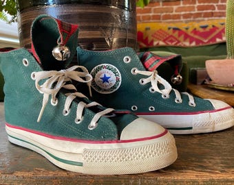 Vintage-Converse All-Star Chuck Taylor Hi Christmas Karierte Schuhe Gr. 5 Made In USA