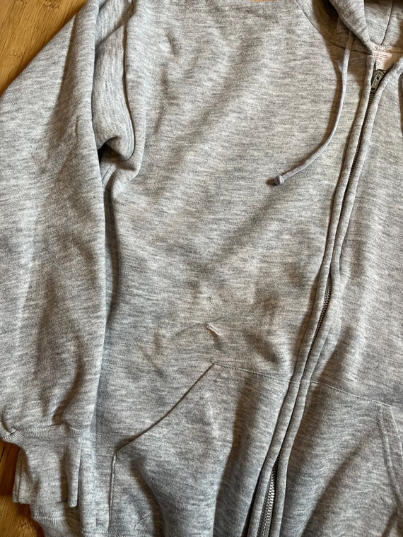 Vintage 80’s / 90’s Gray Thermal Lined Zip Up Hoo… - image 3