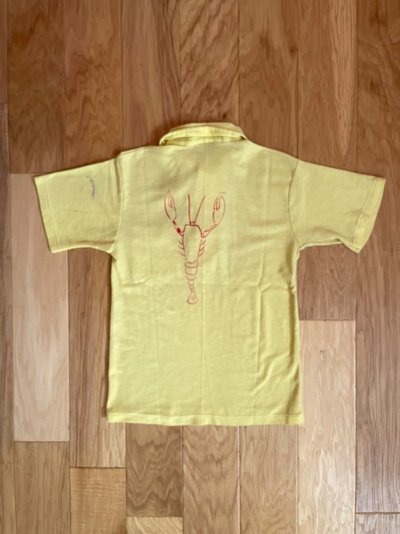 Vintage 70’s Yellow John Blair Pique Polo Shirt L… - image 2