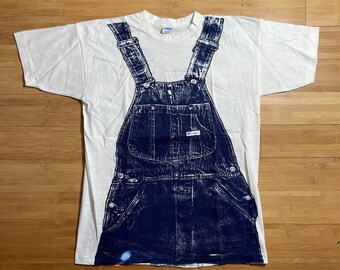 Vintage 70’s Champion Blue Bar Overalls All Over Print 1970s XL