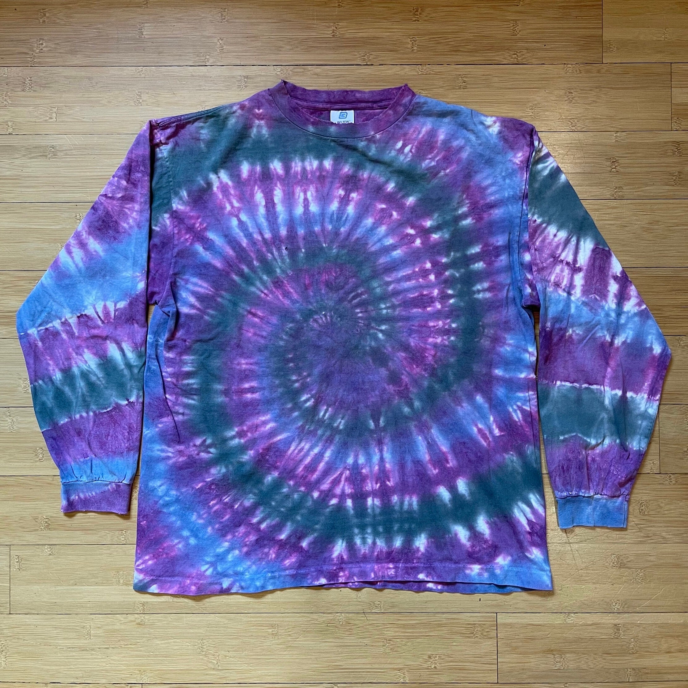 Vintage 80s Tie Dye Long Sleeve Shirt, Belton XL - Etsy