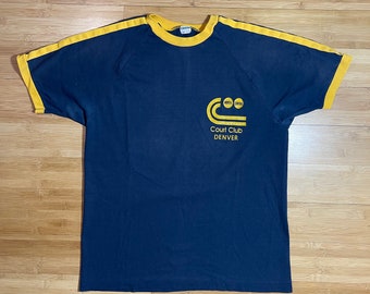 80’s Court Club Denver TShirt 1980s Athletic Club Champion Blue Bar Size XL