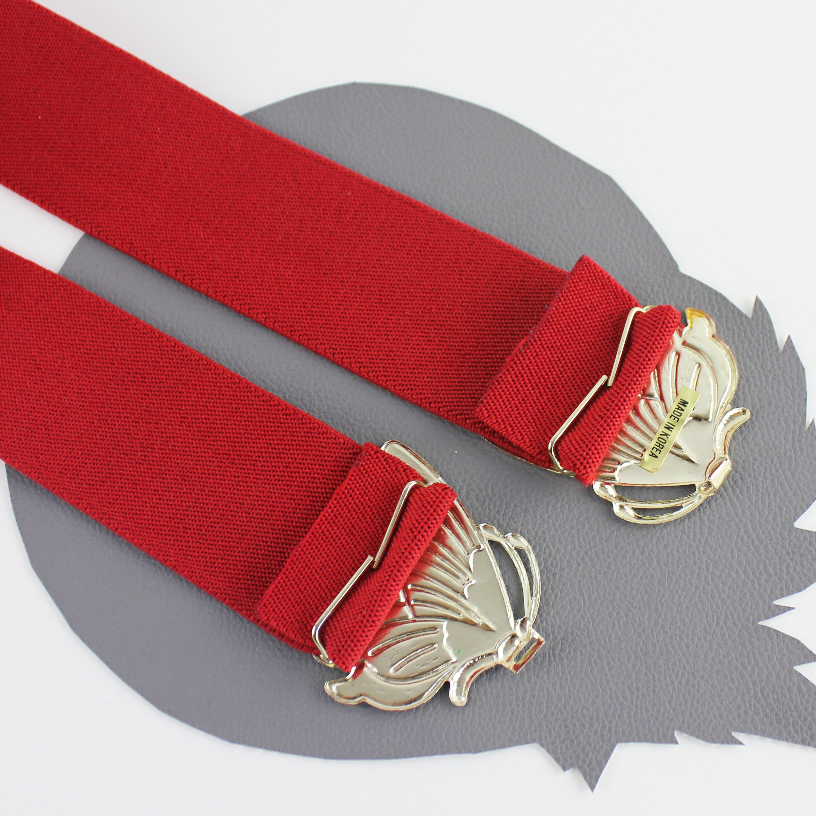 Ceinture Femme élastique Rouge - Fermoir Papillon Métal - Occasion En Excellent état