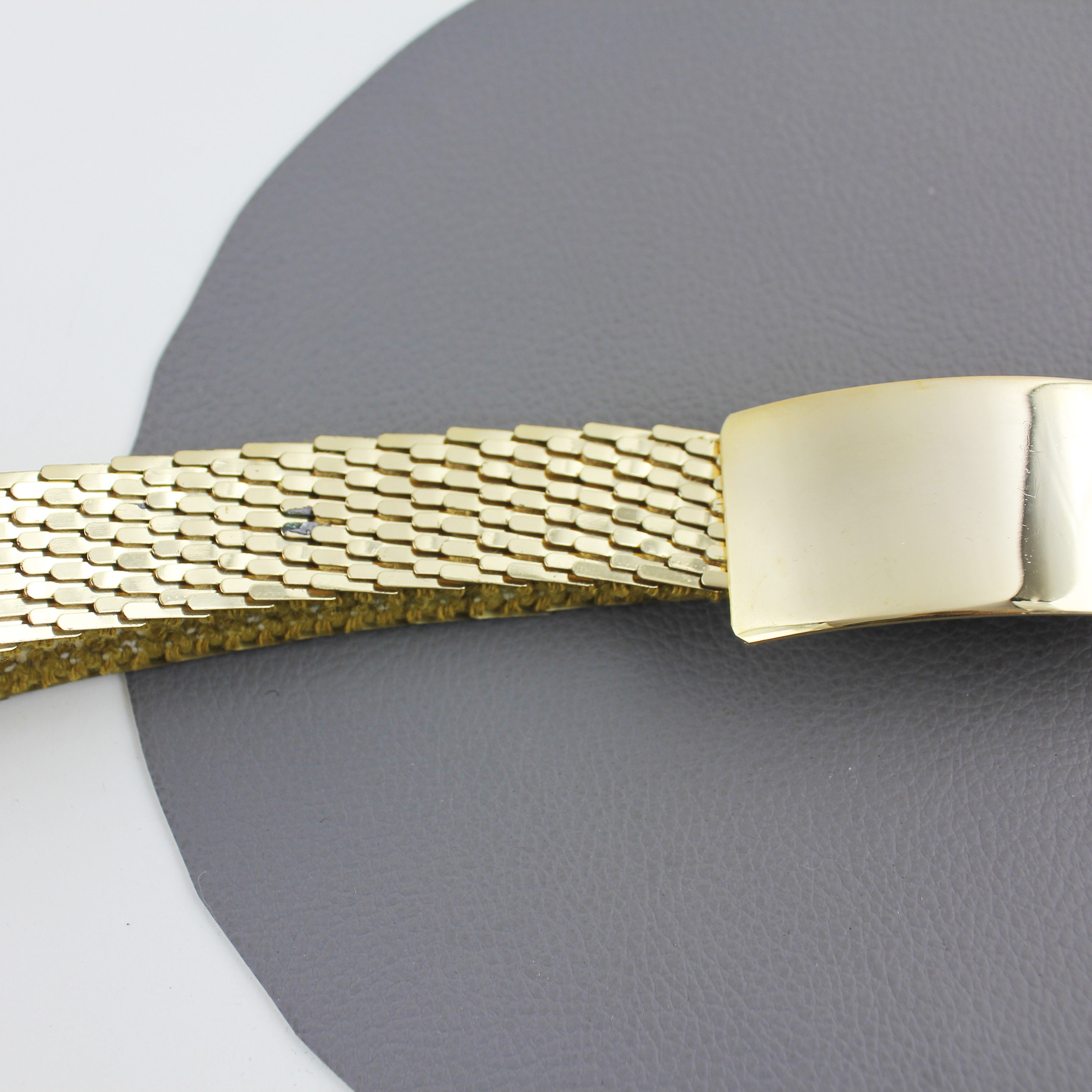 Vintage Gold Metal Scale Elastic Belt With Rectangle Buckle  display picture 1