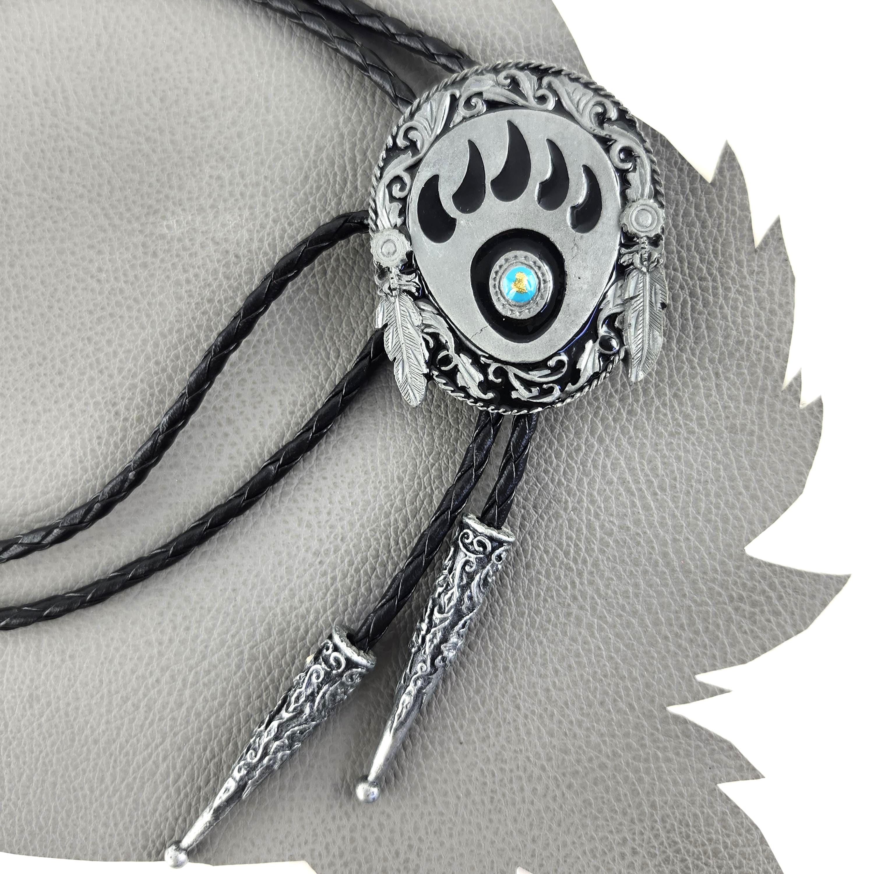 Gunmetal Silver & Turquoise Bear Claw Vintage 1995 Siskiyou 