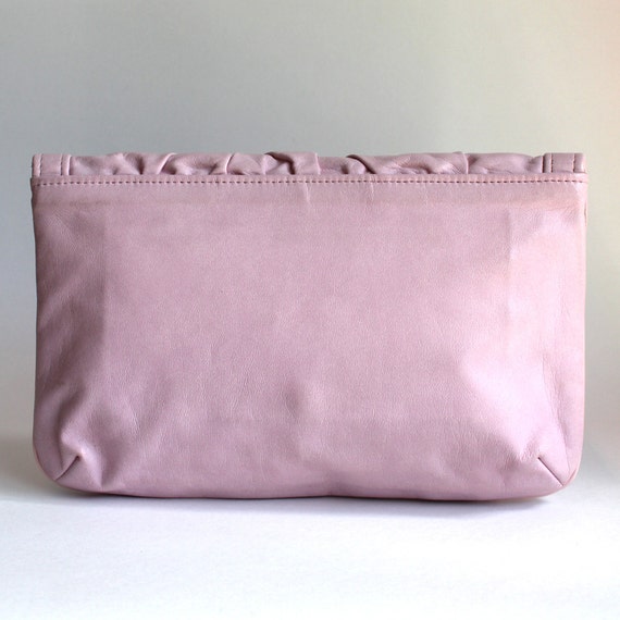 Pale Pink Envelope Vintage Clutch with Vintage Le… - image 3