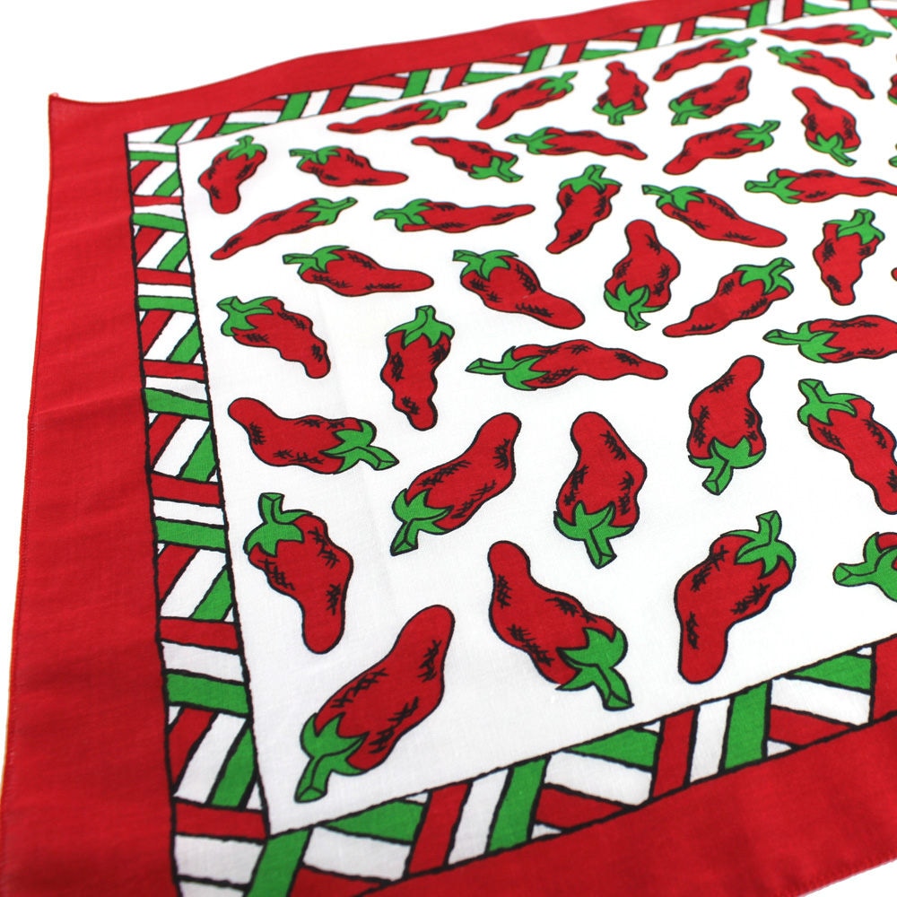 Rojo Verde Blanco & Black Chili Pepper Square Pañuelo Bandana Etsy España