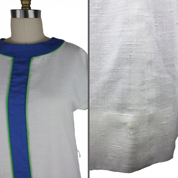 White Blue and Green Vintage Tanner size 12 Dress - image 7