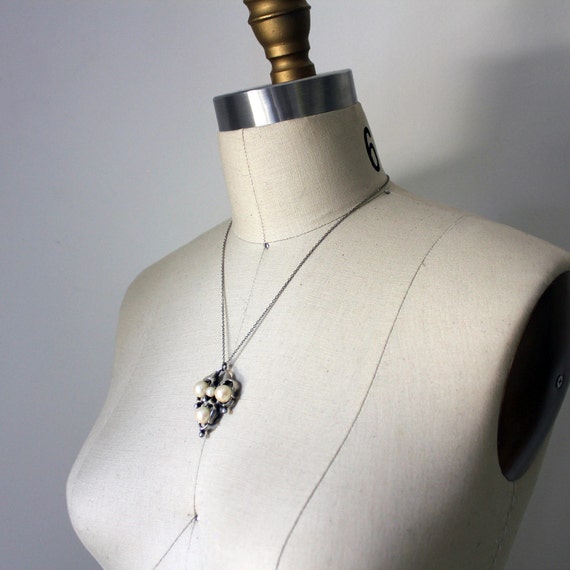 Tortolani Crislu Faux Pearl & Silver Necklace - image 5