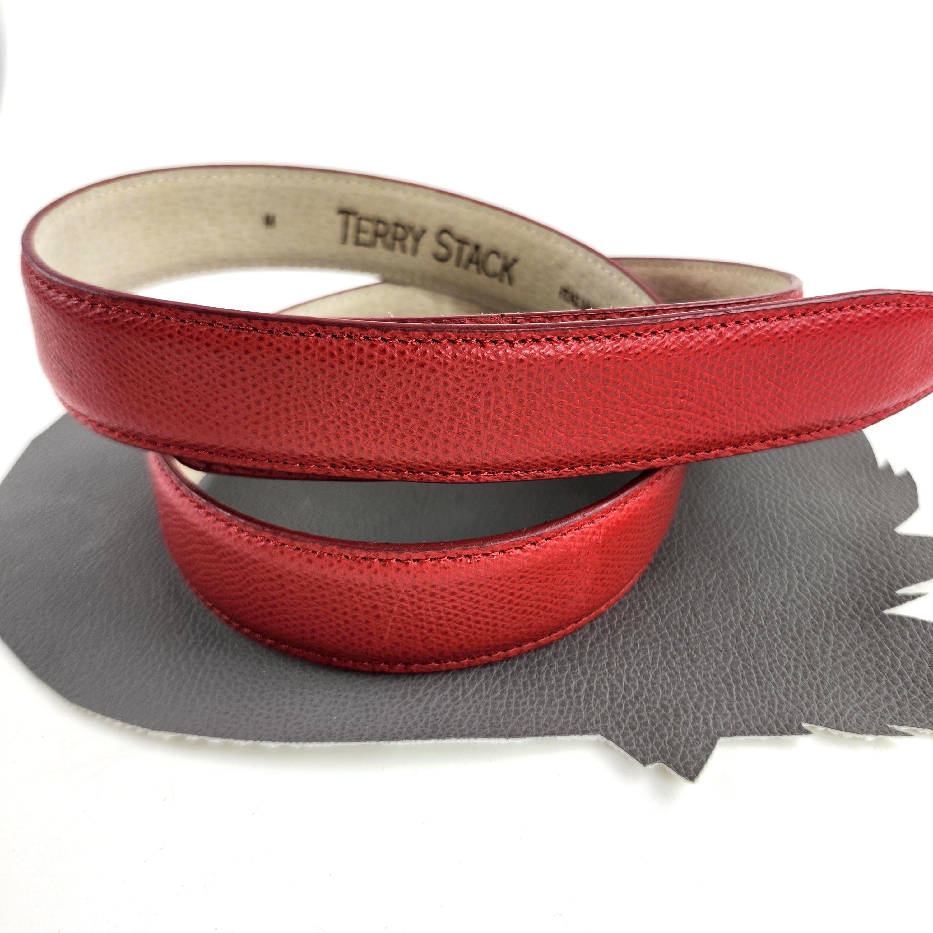 Terry Stack Belt Womens Large Black Italian Leather Dress Textured Minimalist Terry Stack Belts - Etsy main image 2