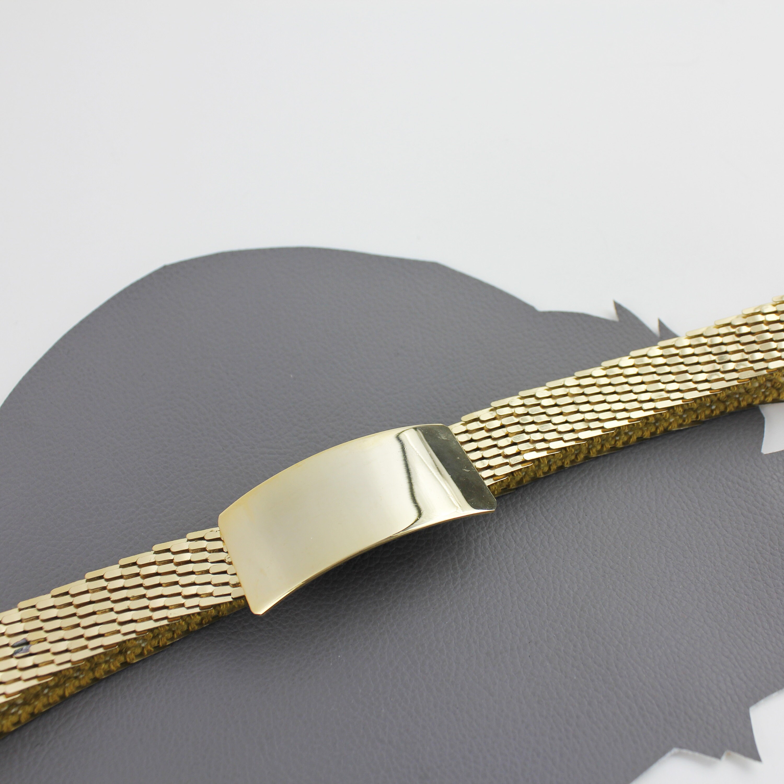 Vintage Gold Metal Scale Elastic Belt With Rectangle Buckle  display picture 2