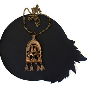 Vintage Finland Art Nouveau Bronze Inspired Pendant Necklace