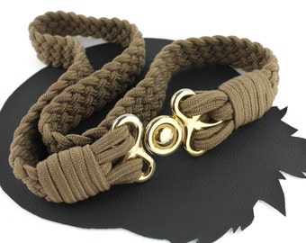 Tan Braided Rope vintage Belt size Moyen
