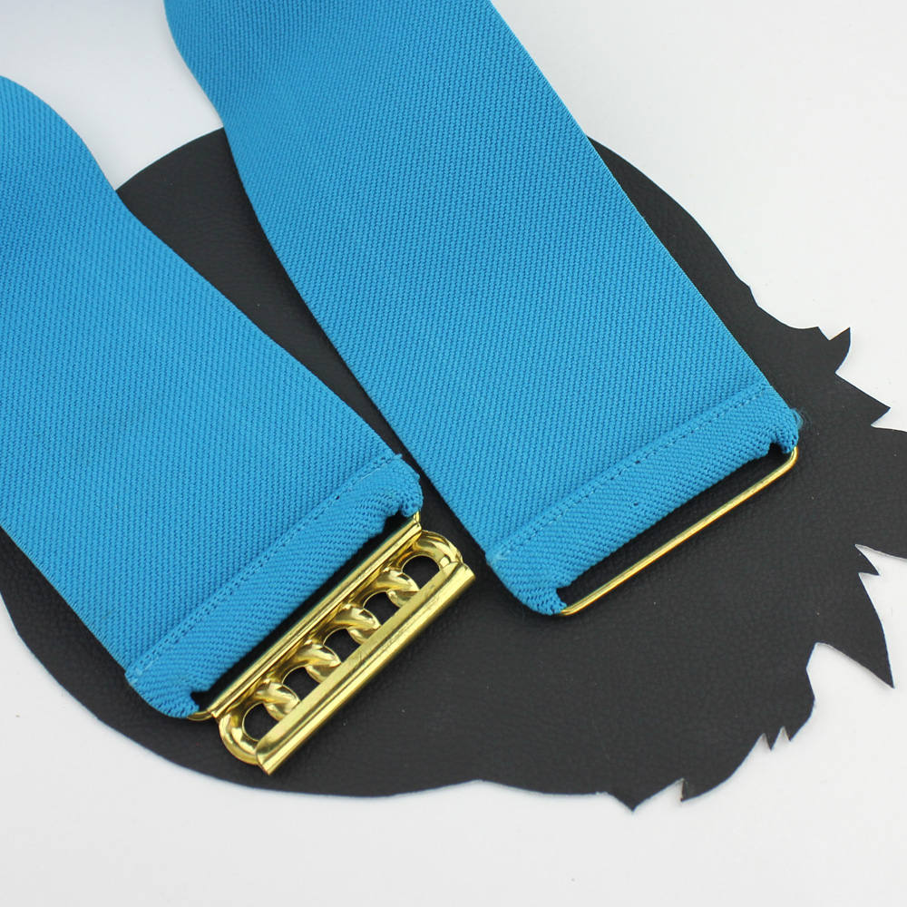 Turquoise & Gold Wide Vintage Elastic Belt - Size 30 to 34  display picture 1