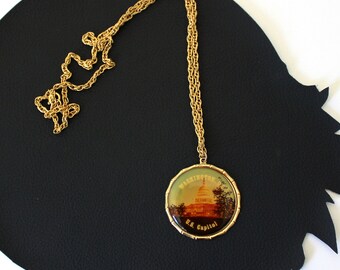 Vintage collar de encanto turístico Washington DC Capitol