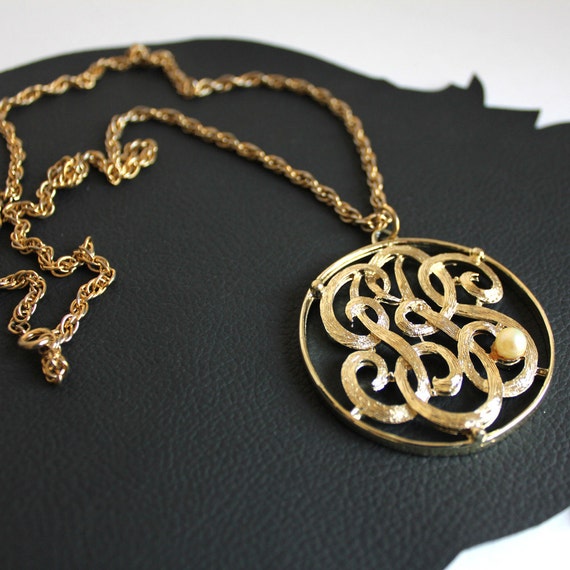Bohemian Scroll Gold Tone Vintage Necklace