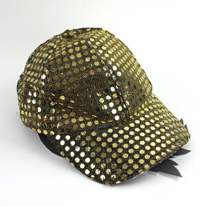 Gold Sequin Baseball Cap Hat / Adjustable size