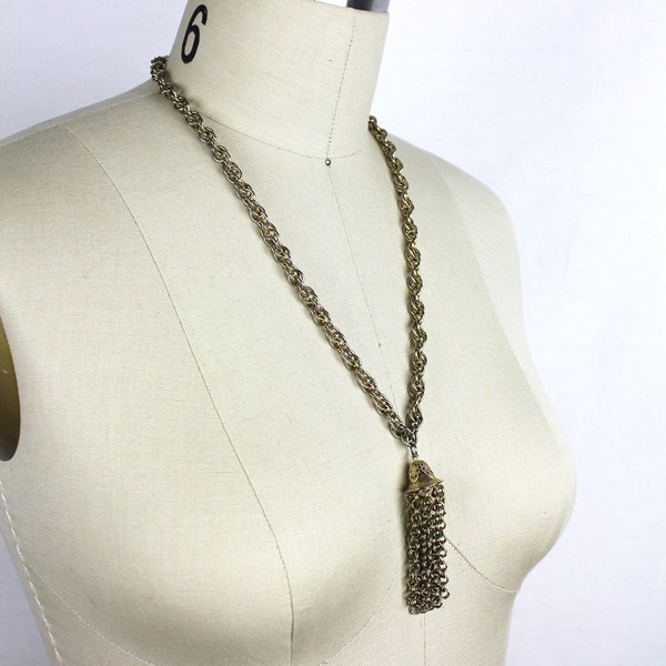 Brass Bell Chain Tassel Vintage Bohemian Necklace