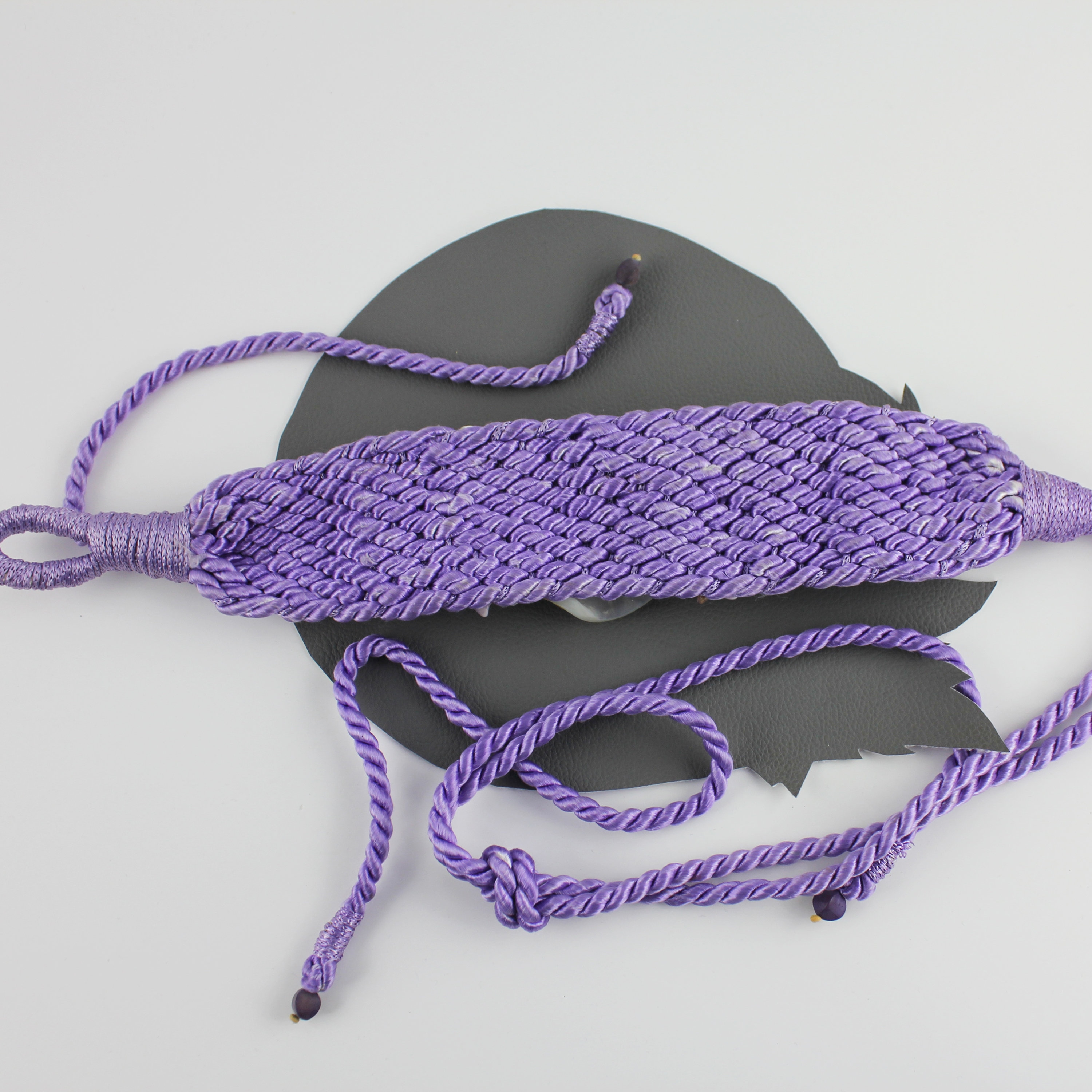 Vintage 80s Purple & Green Articulated Fish  Rope Belt ~ Up to 37” Retired Climbing Rope Belt – Upcycled Shop main image 4